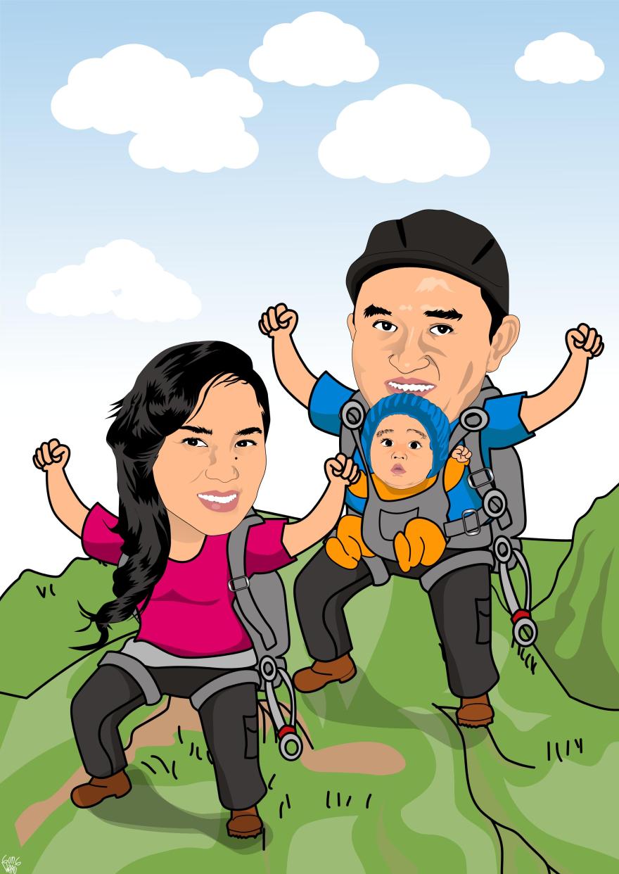 Karikatur Keluarga Naik Gunung Galeri Karikatur Vektor Foto
